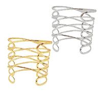 PartyKindom 2pièces Lot De Bracelets Ouverts Réglables Pour Bras Design Élégant Et Minimaliste Ajustable Pour Femme