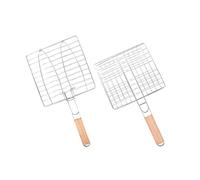 PartyKindom 2pièces Lot de Paniers à Poisson Inoxydable Poignées Antidérapantes Filet Grill BBQ Résistant Et Léger pour Barbecue Extérieur Et Camping