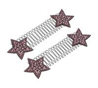 PartyKindom 2pièces Peigne à Cheveux Étoile U avec Épingle Invisible Accessoire Coiffure pour Femmes Fixation Antidérapante Soin Quotidien