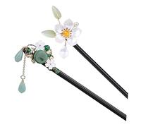 PartyKindom 2pièces Pics à Cheveux Japonais Style Chinois Épingle à Cheveux Rétro Motif Fleur Bijoux Pour Femmes Et Filles