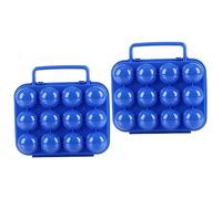 PartyKindom 2pièces Porte-œufs Portable Boîte De Rangement Pour Avec Poignée Idéale Pour Camping Et Cuisine Bleu