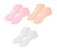 PartyKindom 3 Chaussettes Hydratantes Élastiques Craquelures Xl Blanc Rose Chair Chaussettes Protectrices pour Pédicure et Soin des Réutilisables et Lavables