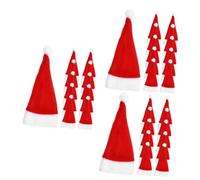 PartyKindom 3 Ensembles Cannes De Bonbon Lunettes De Noël Décor De Noël Argenterie Tasses Bonnet Porte-argenterie Bonnet De Noel Biscuit De Tissu Non Tissé Rouge 15 Pièces * 3