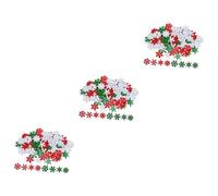 PartyKindom 3 Ensembles Noël Meurt pour La Fabrication De Cartes Flocons De Neige en Papier Décor De Flocons De Neige De Noël Boutons De Noël Pochoirs De Noël en Bois 50 Pièces * 3