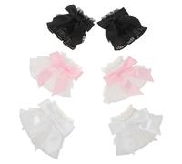 PartyKindom 3 Paires Manchons de Poignet en Dentelle avec Nœuds Élégants pour Manucure, Accessoires Photo Légers et Élégants, pour Séances Photo Professionnelles et Réseaux Sociaux