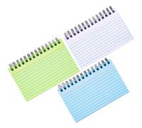 PartyKindom 3 Pièces Bloc-notes à Spirale Coloré, Écriture Fluide | Papier Lisse et Plastique, Format Portable, pour Notes de Réunion, Vocabulaire, Voyages Scolaires