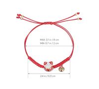PartyKindom 3 Pièces Bracelet Chance Chat Maneki Neko Corde Avec Breloque Ajustable Pour Femmes Et Hommes