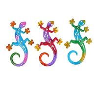 PartyKindom 3 Pièces Décoration Murale de Gecko Lot de Art Mural pour Intérieur Extérieur pour Chambre Jardin