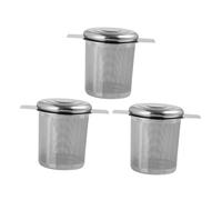PartyKindom 3 pièces Infuseur à Thé Acier Inoxydable Double Poignée avec Filtre à Mailles Fines Lot de Passoires Réutilisables pour Thé Vrac Pratique pour Tasse et Théière