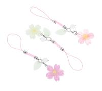 PartyKindom 3 pièces Lanières Téléphone Portable avec Pendentifs Colorées Rose Vert Décorations Durables pour Téléphones Casques et Clés USB