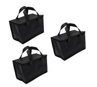 PartyKindom 3 Pièces Sacs Isolants Commercial Cool Glacière De Camping Compartiment Pot De Nourriture Refroidisseur De Gâteau à Lunch Bento à Lunch Tissu Non Tissé Black