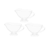 PartyKindom 3 Pièces Saucières Verre Transparent avec Anse Verseuse pour Sauce Crémier Vinaigrette Lait et Bouillon Design Ergonomique et Facile à Nettoyer pour Repas et Table