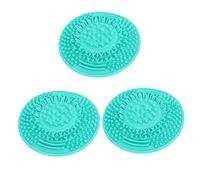 PartyKindom 3 pièces Tapis Silicone Portable pour Pinceaux de Maquillage Outil Flexible avec Rainures Variées pour Nettoyage Adapté Maison et Voyage Couleur Verte