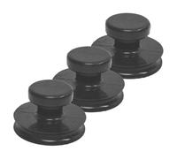 PartyKindom 3 Pièces Ventouses pour Bols de Chant en Caoutchouc Noir Légères Poignée Pratique Adaptées aux Bols