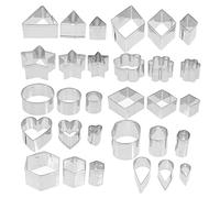 PartyKindom 33 pièces Emporte Cookie Cutters Acier Inoxydable Moules Pâtisserie pour Biscuits et Pâte à Sucre Faciles à Nettoyer et Adaptés Cuisson Festive