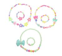 PartyKindom 3ensembles Collier De Perles Pour Tout-petits Bijoux Décoratifs Pour Filles De Coussinets De Cou