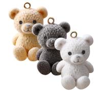 PartyKindom 3pcs Breloques Ours en Peluche Micro Velours Fabrication de Bijoux, Accessoires Créatifs et Uniques, Plastique Portable, pour Décoration Maison et DIY