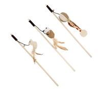 PartyKindom 3pièces Bâton à Chat Jouet Interactif Plumeau pour Chats Bâtonnet de Flirt Lot pour Exciter Votre Animal