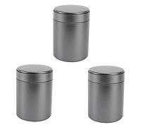 PartyKindom 3pièces Boîte Fer Hermétique Récipient Rond Pour Conserver Thé Et Ustensiles Boîte Emballage Domestique