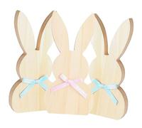 PartyKindom 3pièces Panneau De Table De Pâques Décorations De Pâques Ornement De Table Décoratif Décor De Lapin Inachevé Décoration De Lapin De Bricolage