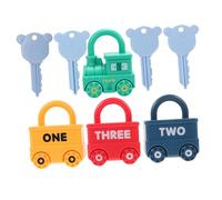 PartyKindom 4 Ensemble Jeu Éducatif Montessori Clés et Cadenas pour Tout-Petits Apprentissage des Chiffres et Alphabet de Reconnaissance des Couleurs Portable et Robuste