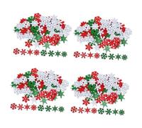 PartyKindom 4 Ensembles Fausse Neige Flocons De Neige en Papier Décor De Noël Décoration De Flocon De Neige De Noël Bonhomme De Neige Noël Meurt Pochoirs De Noël en Bois 50 Pièces * 4