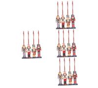 PartyKindom 4 Ensembles Soldats en Noyer Peint Décorations Ornements Soufflés Guirlande Casse-Noix Christmas Tree Xmas Tree Charmes d'arbre De Noël Pendentif Sapin De Noël en Bois 4 Pièces * 4