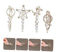 PartyKindom 4 pièces Accessoires Cheveux Femme et Lunes Pince à Cheveux Délicate pour Filles Épingles Décoratives Mode pour Coiffure et Occasions Spéciales