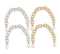 PartyKindom 4 pièces Anneaux Ronds pour Sac à Main Argentés Dorés Accessoires de Chaîne Décorative Poignée Amovible pour Valises et Sacs à Main DIY