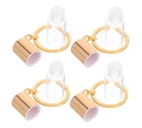 PartyKindom 4 Pièces Breloque Mini Bouteille Verre à Souhaits Bouteille De Parfum Vide Avec Bouchon à Vis Transparente Pour Porte-clés