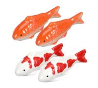 PartyKindom 4 Pièces Décor Flottant Céramique pour Aquarium Lot de Poissons Rouges et Tachetés Ornement Décoratif pour Aquarium Eau Douce Effet Visuel Naturel et Surface Lisse