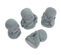 PartyKindom 4 Pièces Figurines De Moine Zen Décorations Miniatures pour Bureau Maison Artisanat Oriental Apportant Calme Et Charme