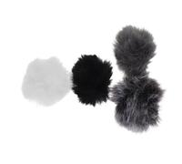 PartyKindom 4 pièces Housses Anti-vent Fourrure pour Bruit Vent Protection pour Interviews Tournages Extérieurs et Streaming Live