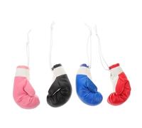 PartyKindom 4 Pièces Mini Boxing Gloves Keychain Set Compact Punching Gloves Car Pendant For Party Favors And Key Organization Portable Hanging Ornament In