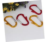 PartyKindom 4 pièces Mousquetons de Sécurité Alliage Aluminium Porte Clés Robustes Multifonctions pour Camping et Randonnée Crochets Portables pour Bouteilles et Sacs