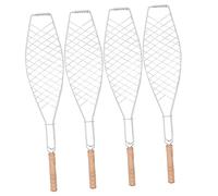 PartyKindom 4 pièces Pince à Griller Adhésif avec Poignée Lot de Outils de Barbecue pour Poisson et Viande pour Camping et Pique
