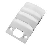 PartyKindom 4 pièces Plaque de Renfort Inoxydable pour Serrure Encastrée Cache Trou Arrondi Butée Porte Sécurisée Kit Installation Pêne Dormant