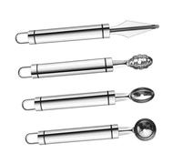 PartyKindom 4 pièces Set de Outils Acier Inoxydable pour Sculpter Fruits Cuillères à Melon Ergonomiques pour Pastèque Melon et Plus Ustensiles de Cuisine et