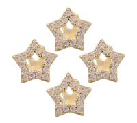 PartyKindom 4 Pièces Sparkly Rhinestone Star Teeth Grill Caps Mouth Jewelry For Women And Men Hollow Star Design Costume Accessories