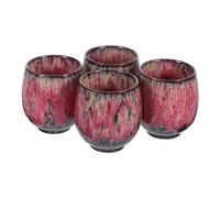 PartyKindom 4 Pièces Tasses à Thé Céramique Fusion Chinoise Japonaise Résistantes Aux Taches Design Compact Confortable pour Café Espresso Latte et Thé Traditionnel