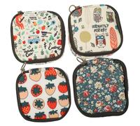 PartyKindom 4 pièces Trousse de Toilette Petite Sac Cosmétique Portable avec Sac de Rangement Hygiénique pour Serviettes pour de Hibou Forêt