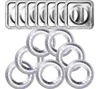 PartyKindom 40pièces Tapis De Aluminium Pour Cuisinière Couvre-brûleurs Anti-huile Et Réutilisables Pour Gazinière De Ronds Carrés