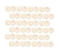 PartyKindom 48 Pièces Horseshoe Wood Chips For DIY Crafts Painting And Graffiti Natural Unfinished Wooden Slices For Creative Party Decorations And Art Projects