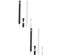 PartyKindom 4pièces Étui Silicone Forme De Chat Compatible avec Apple Pencil Accessoires De Stylet Cartoon Noir Et Blanc Blanc Noir