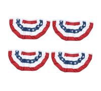 PartyKindom 4pièces Fanions De Drapeau Américain Plissés Lot Pour Décoration Intérieure Et Extérieure Banderoles Décoratives Pour Intérieur Et Fête Extérieure