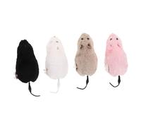 PartyKindom 4pièces Lot de Souris Jouet à Remonter pour Chat Et Chien Peluche Factice avec Mécanisme Stimule Instinct De Chasse