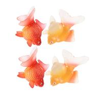 PartyKindom 4pièces Statuette De Poisson Rouge Artificiel pour Décoration Aquarium Jouet Éducatif pour Garçon Fille Figurine Flottante sans Entretien