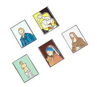 PartyKindom 5pcs Broches Décoratives en Alliage Émaillé Portraits de Personnages Célèbres, Ornement Chic et Créatif pour Soirées et Vêtements