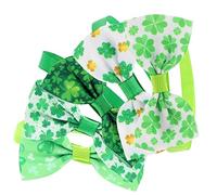 PartyKindom 5pièces Lot de Colliers Trèfle pour Saint-Patrick Ajustable pour Chien Et Chat avec Noeud pour Fête