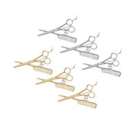 PartyKindom 6 Broche En Forme De Peigne à Ciseaux Devis Coiffeur Épingle Style Broche Broche Accessoires De Combinaison Père Broche Décor De Collier Bijoux Pour Hommes Strass